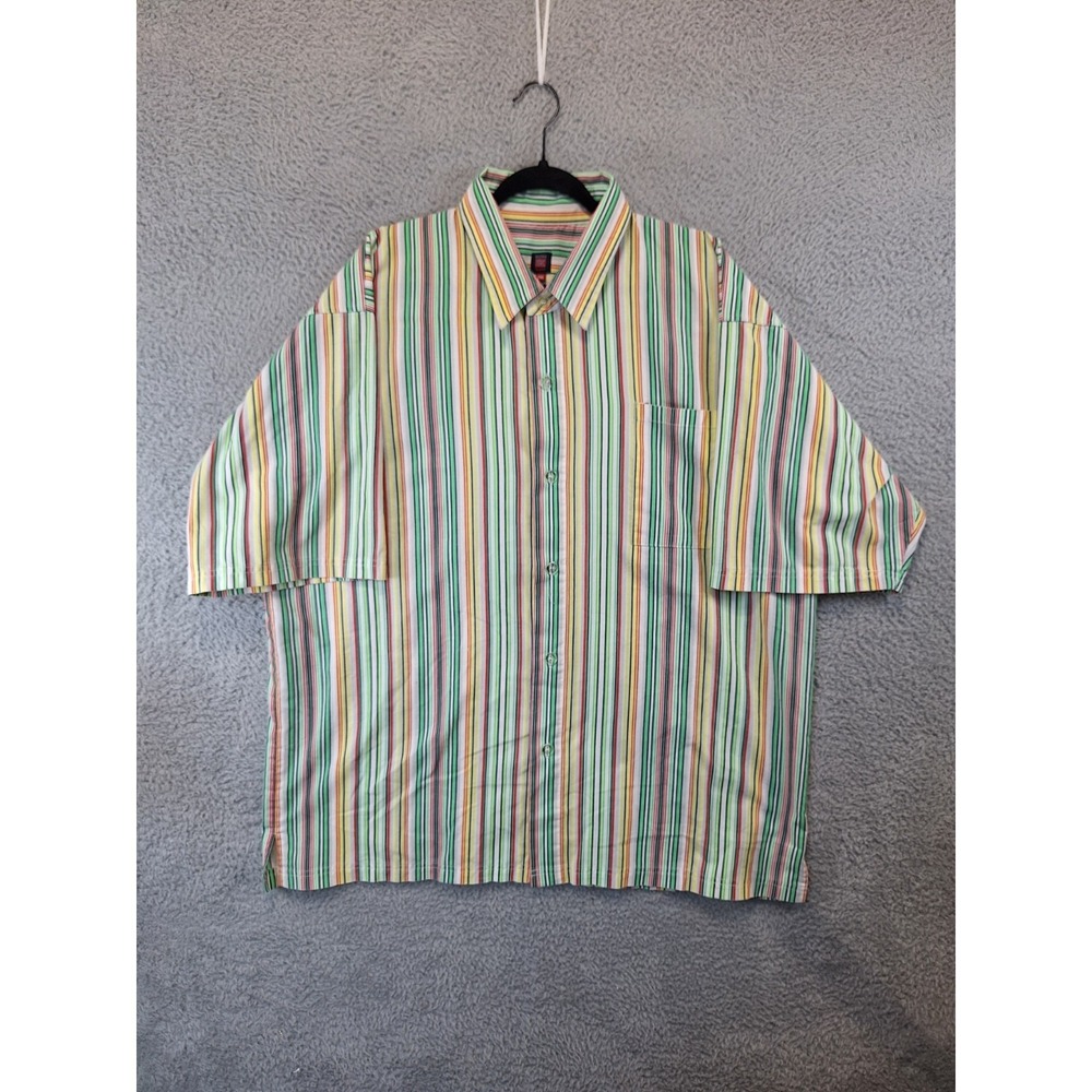 BoomX Casual‎ Shirt Mens 2XL Multicolor Striped Regular Fit Collared Festival